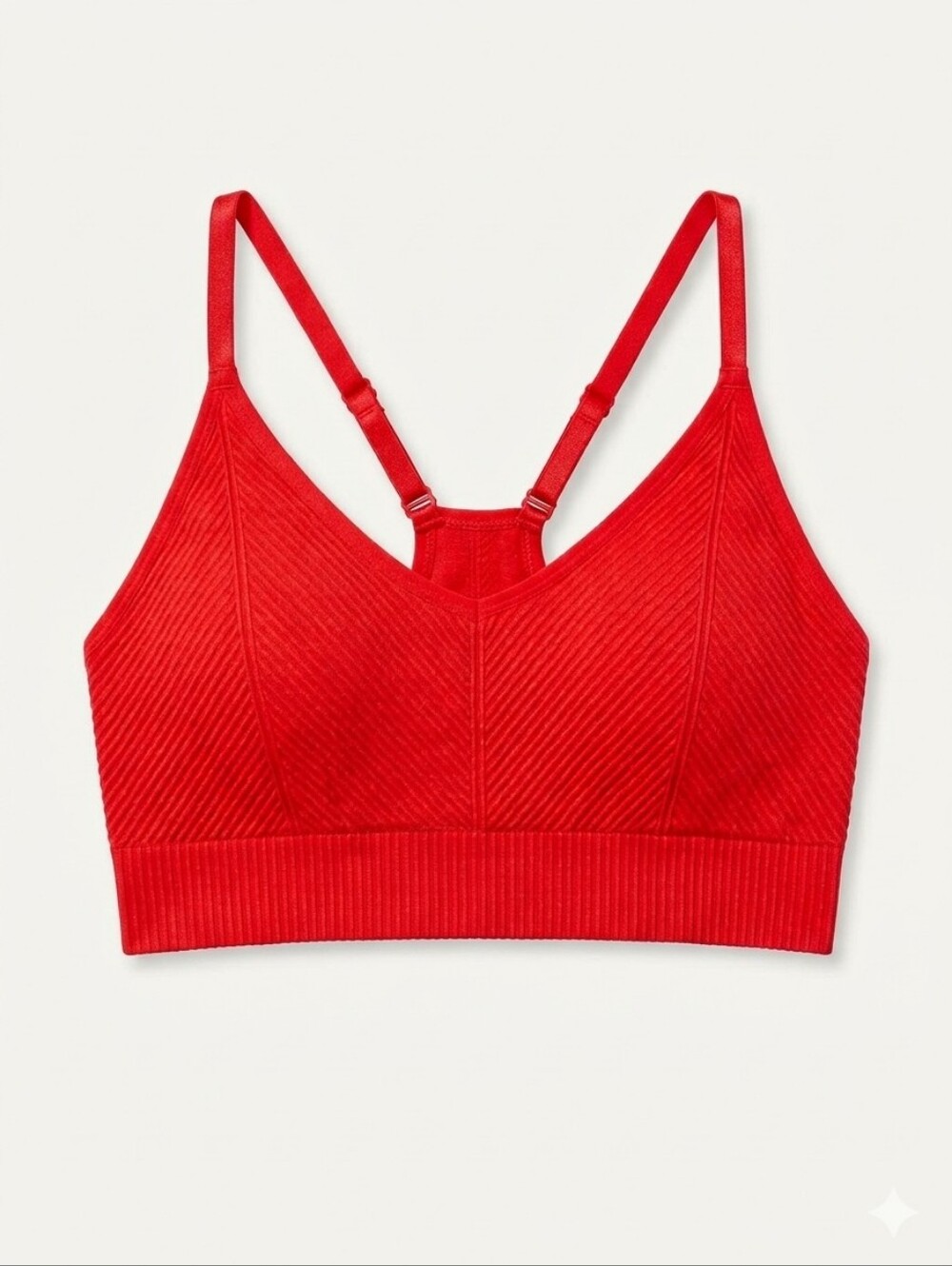 PINK Victoria's Secret Active Ribbed Bralette Bright Red Autumn Fall Workout